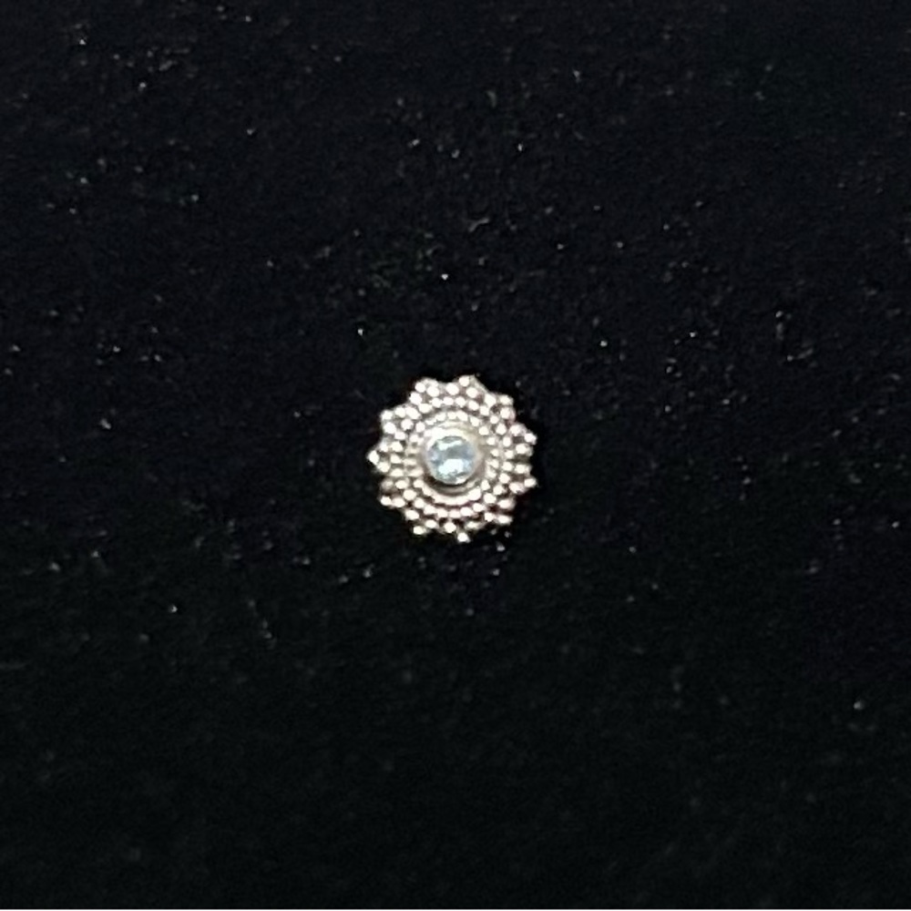 BVLA 14k White Gold Swiss Blue Topaz Afghan Threaded End 14g